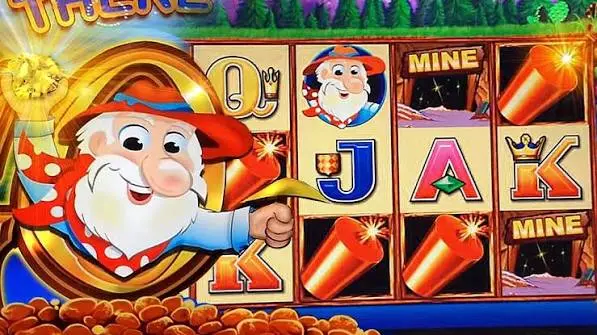 Where's the Gold reels showing the Queen, Jack, Ace and King cards, a MINE symbol, Dynamite and the prospector